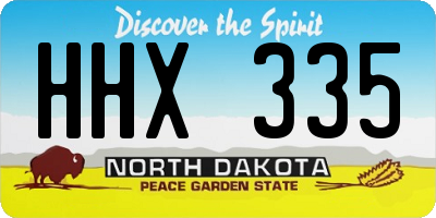 ND license plate HHX335
