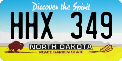 ND license plate HHX349