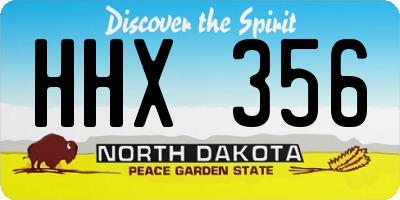ND license plate HHX356