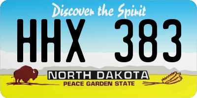 ND license plate HHX383