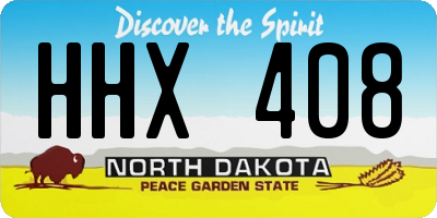 ND license plate HHX408