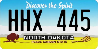 ND license plate HHX445