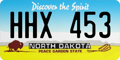 ND license plate HHX453