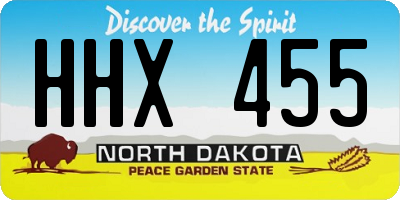 ND license plate HHX455