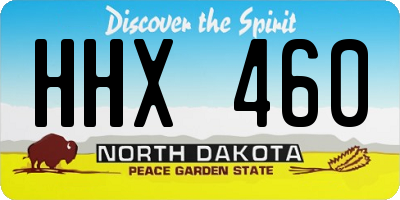 ND license plate HHX460