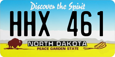 ND license plate HHX461