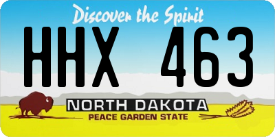 ND license plate HHX463