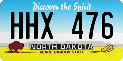 ND license plate HHX476