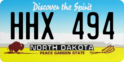 ND license plate HHX494