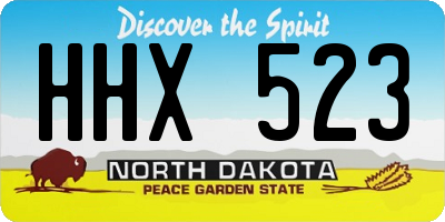 ND license plate HHX523