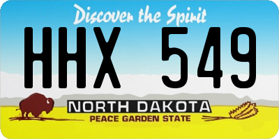 ND license plate HHX549