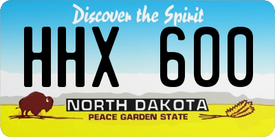 ND license plate HHX600