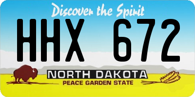 ND license plate HHX672
