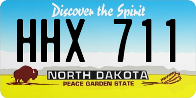 ND license plate HHX711