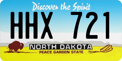 ND license plate HHX721