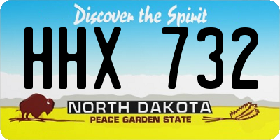 ND license plate HHX732