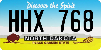 ND license plate HHX768