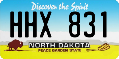 ND license plate HHX831