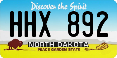 ND license plate HHX892