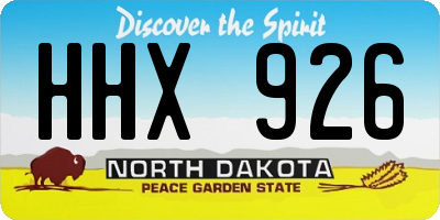 ND license plate HHX926