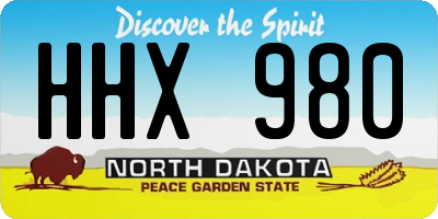 ND license plate HHX980