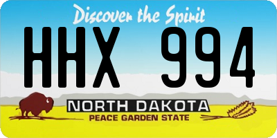 ND license plate HHX994