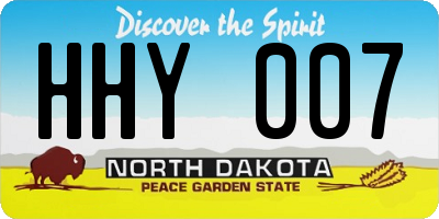 ND license plate HHY007