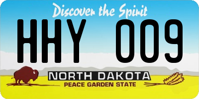 ND license plate HHY009