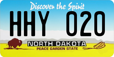 ND license plate HHY020