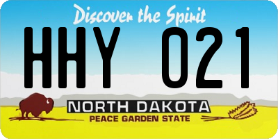 ND license plate HHY021