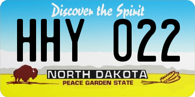ND license plate HHY022