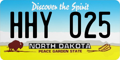 ND license plate HHY025