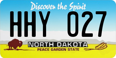 ND license plate HHY027