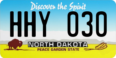 ND license plate HHY030