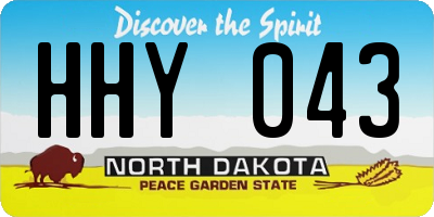 ND license plate HHY043