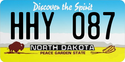 ND license plate HHY087