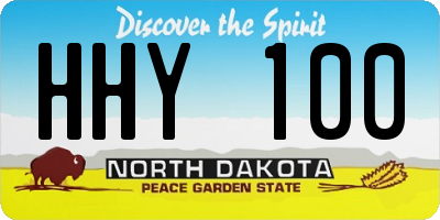ND license plate HHY100