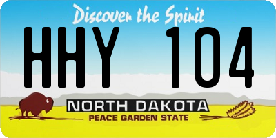 ND license plate HHY104