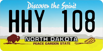 ND license plate HHY108