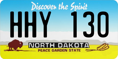 ND license plate HHY130