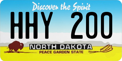 ND license plate HHY200