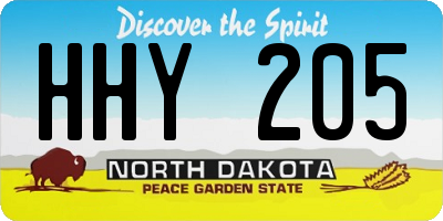 ND license plate HHY205