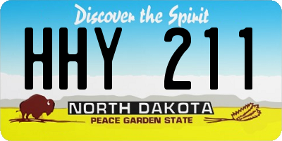 ND license plate HHY211
