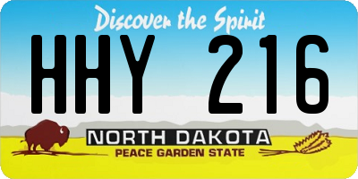 ND license plate HHY216