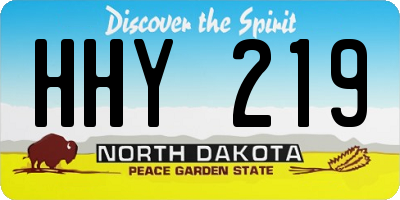 ND license plate HHY219