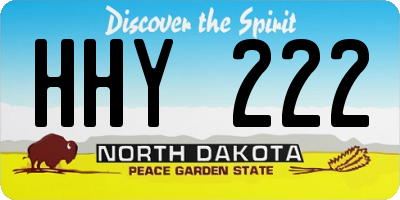 ND license plate HHY222