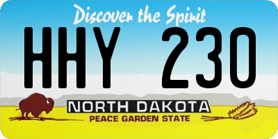 ND license plate HHY230