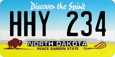 ND license plate HHY234
