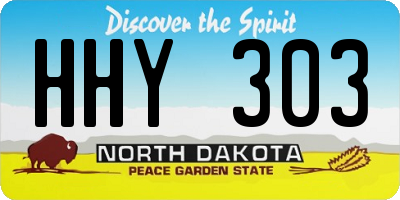 ND license plate HHY303