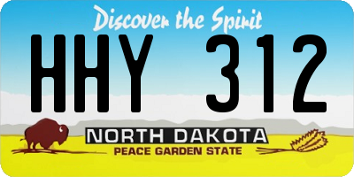 ND license plate HHY312